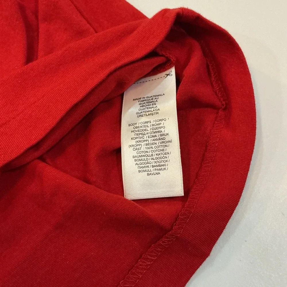 Polo Ralph Lauren Red Polo Bear Classic Fit Winter Holiday Preppy T Shirt Mens L